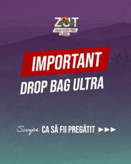 ⚠️ ALERGĂTORI ULTRA, vă rugăm să citiți cu atenție.

Drop bag-urile se predau vineri, până la ora 21:00, în cadrul ședinței tehnice. Veți primi de la noi 2 săculeți, pentru punctele P0 și Schit, în care veți transfera rapid echipamentul pe care doriți să îl aveți disponibil pe traseu. 

❗ Foarte important: suportul tehnic din partea echipei sau a aparținătorilor este permis exclusiv în P0 și în punctele de drop bag. Orice formă de asistență primită în afara acestor puncte, pe parcursul cursei, este strict interzisă și poate duce la descalificare, conform regulamentului oficial. 

Vă rugăm să citiți regulamentul de pe site înainte de start, pentru a evita orice situație neplăcută.

www.zut.run
ZUT 2026 powered by EGOinteriors 🤝🏻