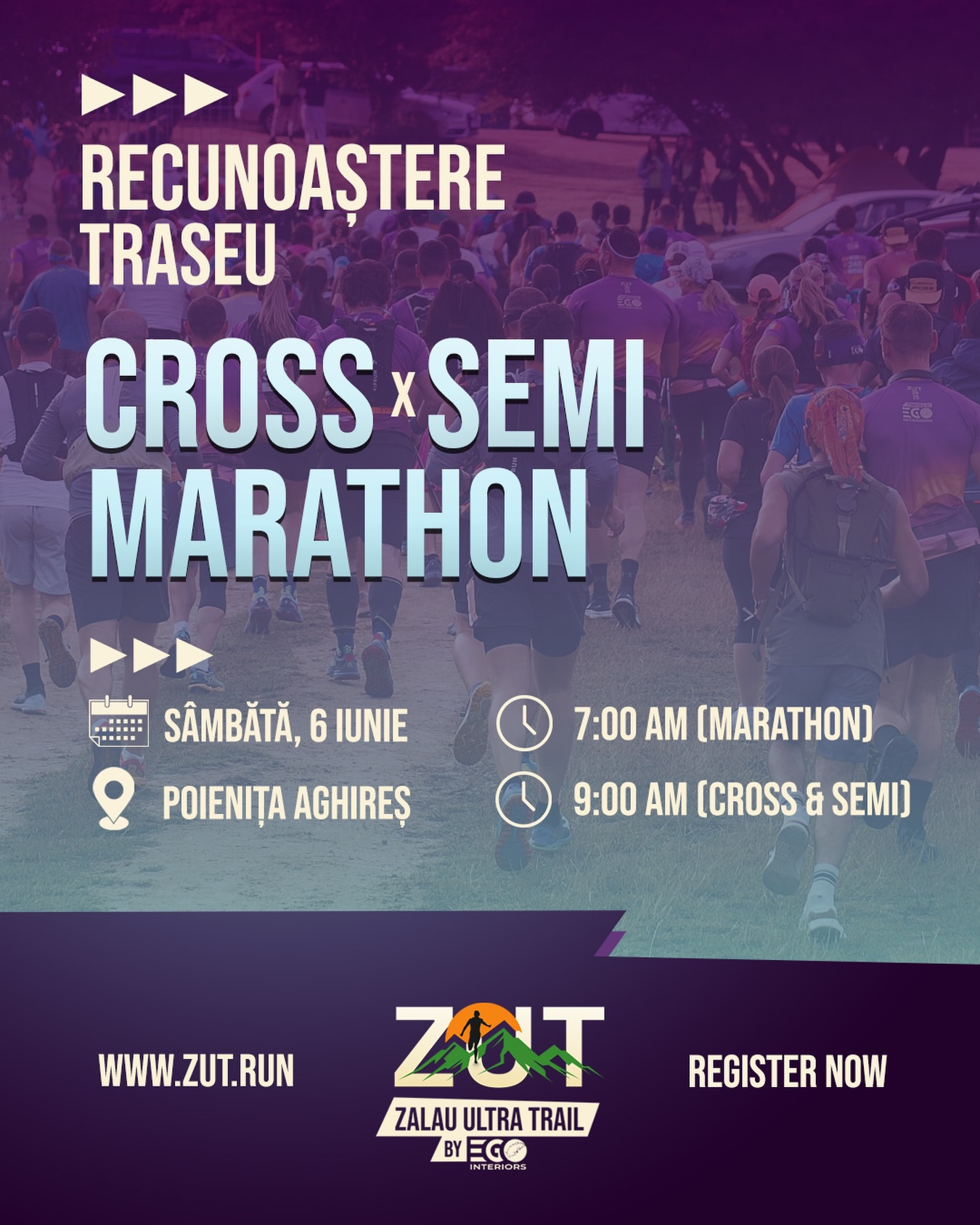 Penultima șansă să testezi traseele ZUT înainte de start! 🔥

Continuăm seria recunoașterilor ZUT 2026, iar sâmbătă, 6 iunie, ne revedem în Poienița Aghireș pentru încă o tură serioasă pe trasee.

De data aceasta pornim la următoarele ore:
🏃🏻 Marathon – start la 07:00
🏃🏻‍♀️ Semi & Cross – start la 09:00

E una dintre ultimele ocazii să simți terenul, diferențele de nivel și ritmul traseului înainte de weekendul ZUT. Dacă ai mai fost la recunoașteri, știi deja cât de mult contează să cunoști traseul înainte de cursă. Dacă nu ai ajuns încă, acum e momentul perfect! 👊🏻

📍 Unde? Poienița Aghireș
⏳ Când? Sâmbătă, 6 iunie
🕖 Marathon – 07:00
🕘 Semi & Cross – 09:00

🧭 GPX Cross: https://connect.garmin.com/modern/course/245674477
🧭 GPX Semi: https://connect.garmin.com/modern/course/245674569
🧭 GPX Marathon: https://connect.garmin.com/modern/course/318121460

Ne vedem pe poteci pentru încă o doză de urcări, aer curat și vibe bun înainte de Zalău Ultra Trail 2026 powered by EgoInteriors! ⛰️

Nu uitați să vă asigurați locul la start:
🌐 Detalii & înscrieri: www.zut.run
🙌🏻 Sponsor principal: https://www.egointeriors.ro
📆 10-12 iulie